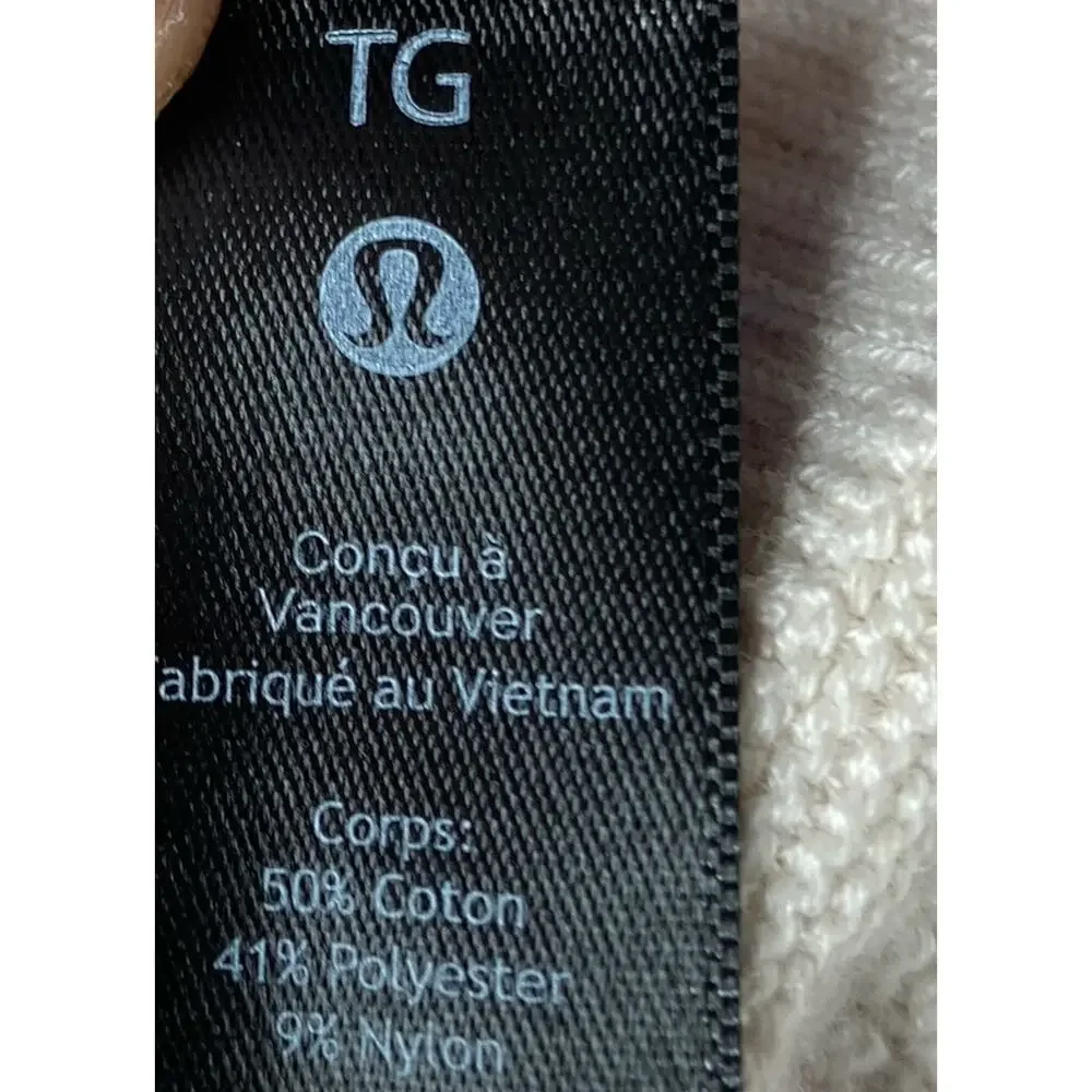 Lululemon Textured Knit Crew Neck Sweater Men’s Cream Transition Piece Fall XL